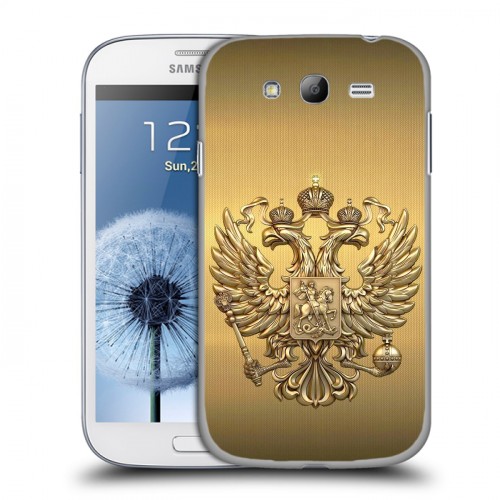 Дизайнерский пластиковый чехол для Samsung Galaxy Grand Флаг и герб России