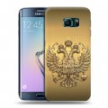 Дизайнерский пластиковый чехол для Samsung Galaxy S6 Edge Флаг и герб России