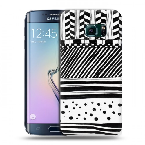 Дизайнерский силиконовый чехол для Samsung Galaxy S6 Edge Карандашные узоры