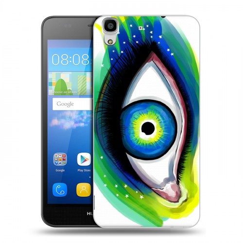 Дизайнерский пластиковый чехол для Huawei Y6 Акварельные глаза