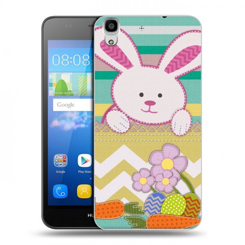 Дизайнерский пластиковый чехол для Huawei Y6 Кролики милахи