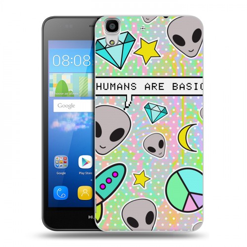 Дизайнерский пластиковый чехол для Huawei Y6 Яркие инопланетяне