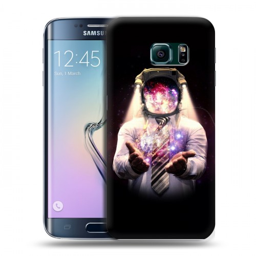Дизайнерский силиконовый чехол для Samsung Galaxy S6 Edge Космонавт