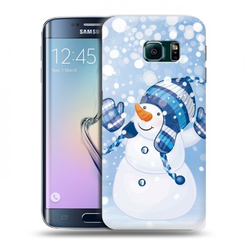 Дизайнерский силиконовый чехол для Samsung Galaxy S6 Edge Снеговики