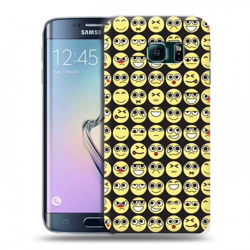 Дизайнерский силиконовый чехол для Samsung Galaxy S6 Edge Шаблоны эмодзи