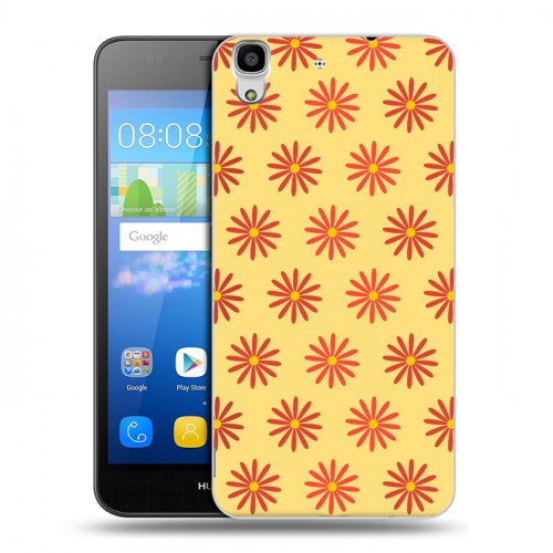 Дизайнерский пластиковый чехол для Huawei Y6 Бежевые цветы