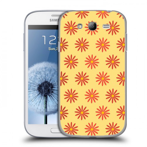 Дизайнерский пластиковый чехол для Samsung Galaxy Grand Бежевые цветы