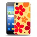 Дизайнерский пластиковый чехол для Huawei Y6 Бежевые цветы