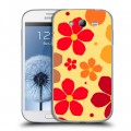 Дизайнерский пластиковый чехол для Samsung Galaxy Grand Бежевые цветы