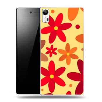 Дизайнерский силиконовый чехол для Lenovo Vibe Shot Бежевые цветы (на заказ)