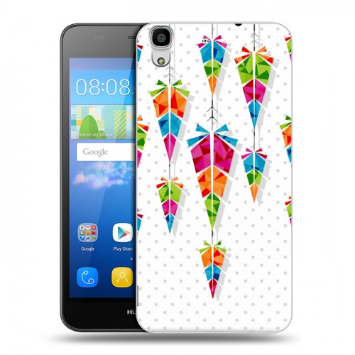 Дизайнерский пластиковый чехол для Huawei Y6 Геометрические Перья