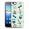 Дизайнерский пластиковый чехол для Huawei Y6 Лето на море