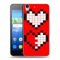 Дизайнерский пластиковый чехол для Huawei Y6 Пиксельные сердца