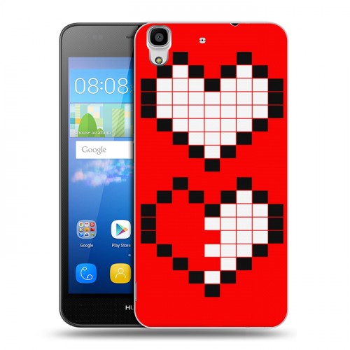 Дизайнерский пластиковый чехол для Huawei Y6 Пиксельные сердца