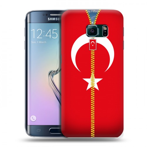 Дизайнерский пластиковый чехол для Samsung Galaxy S6 Edge Флаг Турции