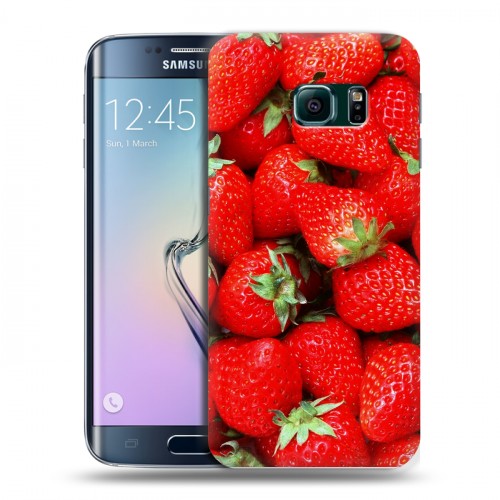 Дизайнерский силиконовый чехол для Samsung Galaxy S6 Edge Клубника