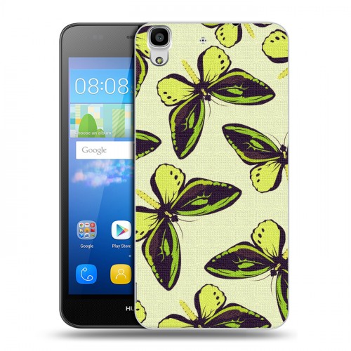 Дизайнерский пластиковый чехол для Huawei Y6 Узоры бабочки