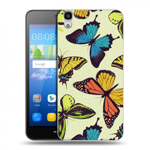 Дизайнерский пластиковый чехол для Huawei Y6 Узоры бабочки