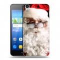 Дизайнерский пластиковый чехол для Huawei Y6 Дед мороз и Санта