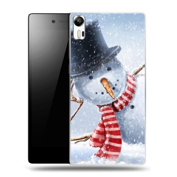 Дизайнерский силиконовый чехол для Lenovo Vibe Shot Снеговики (на заказ)