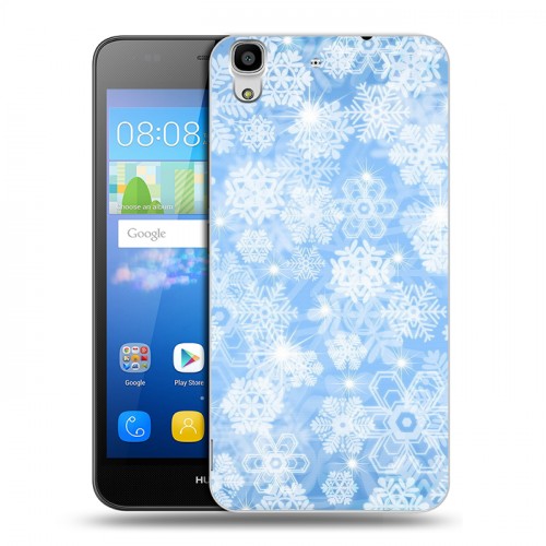 Дизайнерский пластиковый чехол для Huawei Y6 Снежинки