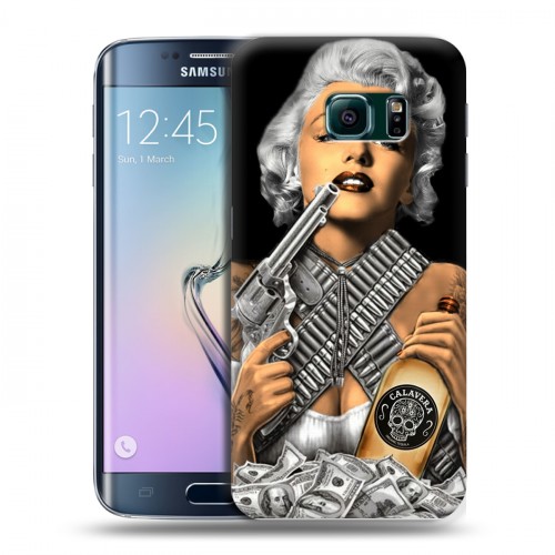 Дизайнерский пластиковый чехол для Samsung Galaxy S6 Edge Мерлин Монро