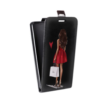 Дизайнерский вертикальный чехол-книжка для Samsung Galaxy S6 Edge Девушка в платье (на заказ)