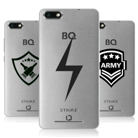 Дизайнерский силиконовый чехол для BQ Strike Прозрачные армия