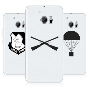 Дизайнерский силиконовый чехол для HTC 10 Прозрачные армия