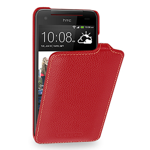 Кожаный чехол книжка вертикальная (нат. кожа) для HTC Butterfly S Красный