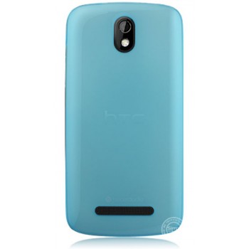 Пластиковая накладка полупрозрачная для HTC Desire 500 Голубой