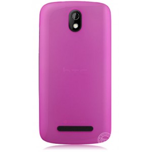 Пластиковая накладка полупрозрачная для HTC Desire 500 Розовый