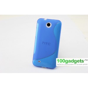 Силиконовый чехол S для HTC Desire 300 Голубой