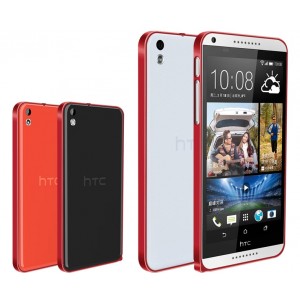 Металлический бампер для HTC Desire 816 Красный