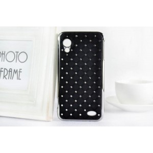 Чехол пластик/металл со стразами для Lenovo IdeaPhone S720 Черный