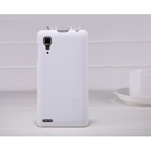 Пластиковый матовый чехол премиум для Lenovo P780 Ideaphone Белый