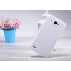 Пластиковый матовый чехол премиум для Lenovo IdeaPhone S920 Белый