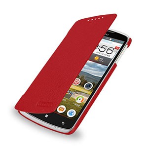 Кожаный чехол книжка горизонтальная (нат. кожа) для Lenovo IdeaPhone S920 Красный