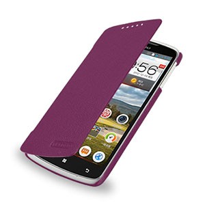 Кожаный чехол книжка горизонтальная (нат. кожа) для Lenovo IdeaPhone S920 Фиолетовый
