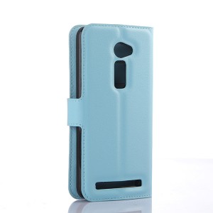 Чехол портмоне подставка на пластиковой основе с магнитной защелкой для Asus Zenfone 2 5 Голубой
