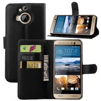 Кожаный чехол портмоне подставка на силиконовой основе с защелкой для HTC One M9+