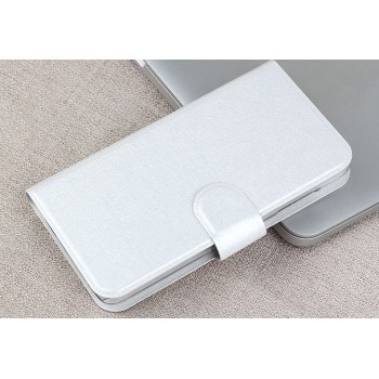 Текстурный чехол портмоне подставка на пластиковой основе с магнитной защелкой для MTS Smart Start Белый