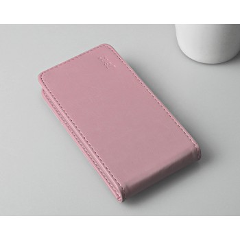 Чехол вертикальная книжка на пластиковой основе с магнитной застежкой для ASUS Zenfone 4 Розовый