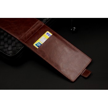 Кожаный чехол вертикальная книжка на пластиковой основе с магнитной застежкой и отделением для карты для ASUS Zenfone 4 Коричневый