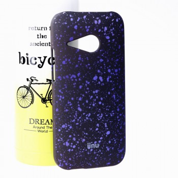 Пластиковый матовый дизайнерский чехол с голографическим принтом Звезды для HTC One mini 2 Фиолетовый