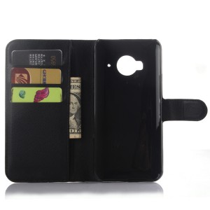 Чехол портмоне подставка на пластиковой основе с магнитной застежкой для HTC One ME Черный