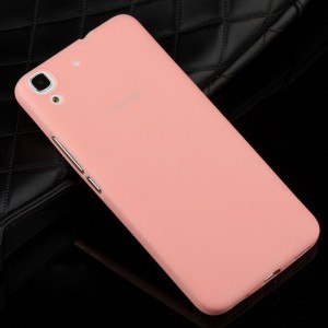 Силиконовый матовый непрозрачный чехол для Huawei Y6 Розовый