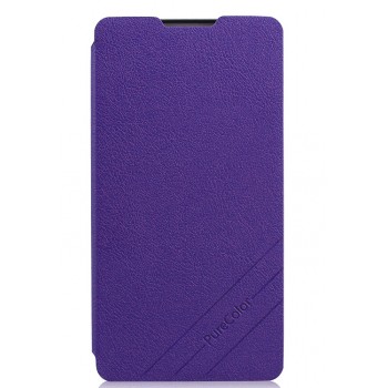 Текстурный чехол флип для Alcatel One Touch Idol X Фиолетовый