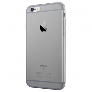 Ультратонкий силиконовый глянцевый транспарентный чехол для Iphone 6 Plus/6s Plus Черный