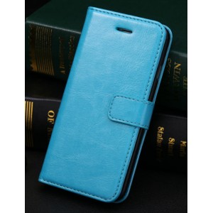 Чехол портмоне подставка с защелкой и отсеками для карт для Iphone 6 Plus Голубой